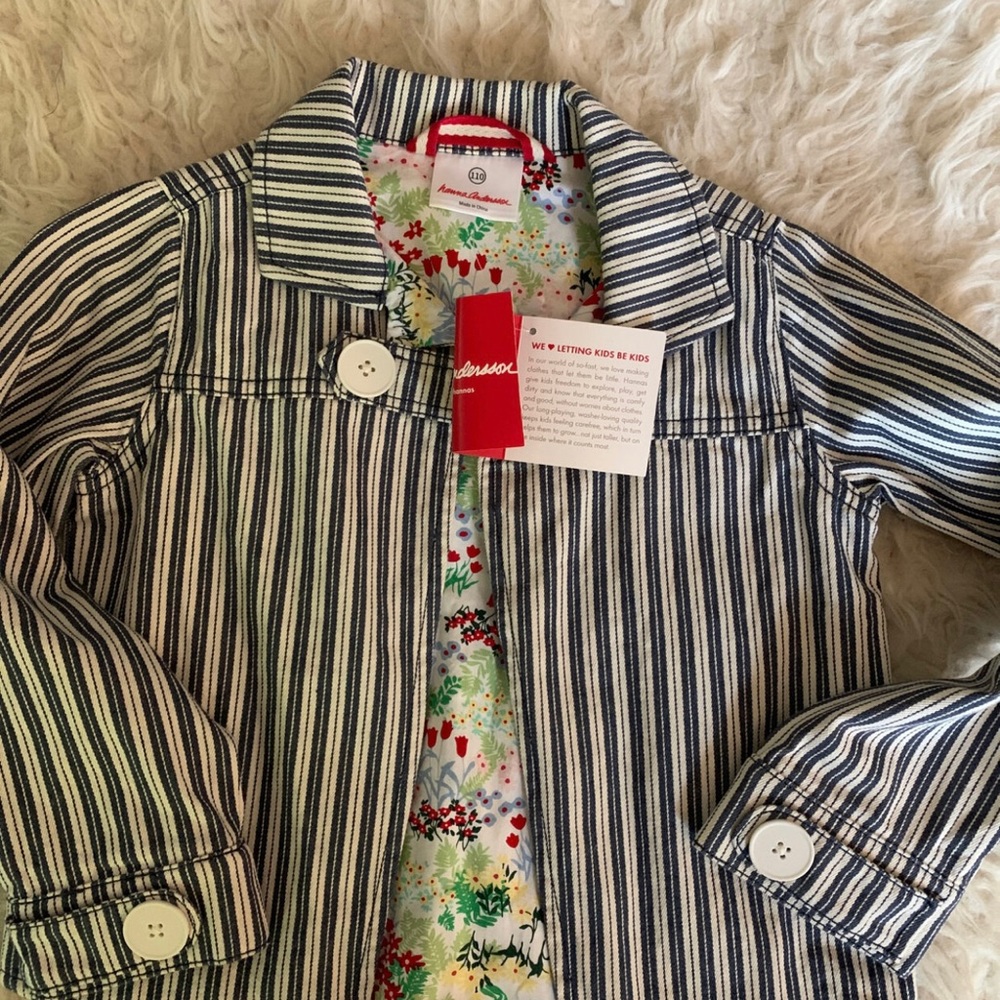 Hanna Andersson Railroad Stripe Denim Jacket